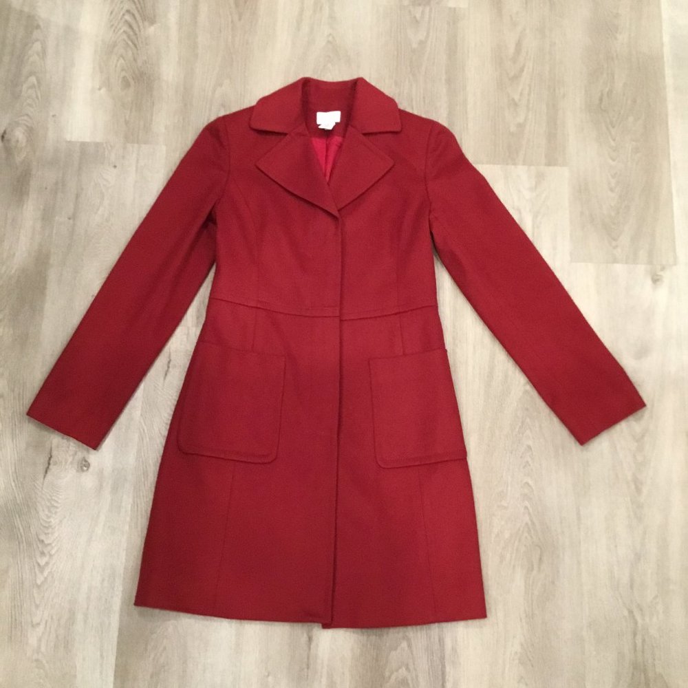 Gently Used - Ann Taylor Loft Red Wool Walker Coat